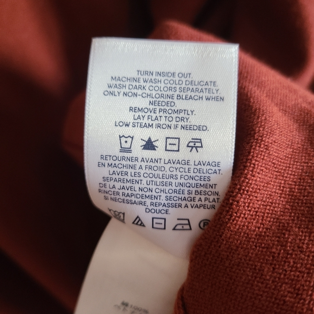 Lands End Cardigan Sweater Terracotta Orange Rust 2X - Picture 10 of 11